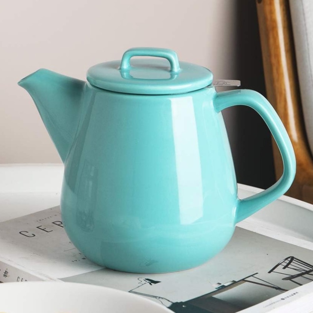 SWEEJAR, 40 oz. Ceramic Teapot w/Stainless Steel Infuser NWOT